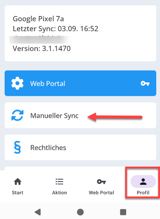 Manueller Sync