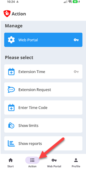 Action menu Android