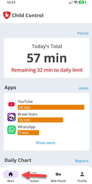 App info screen start