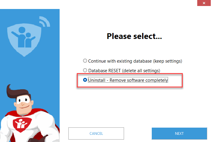 Uninstall via setup
