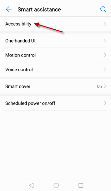 Huawei Smart assistance menu