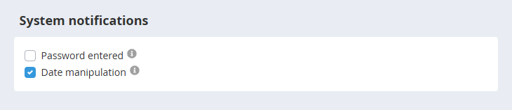 System notifications
