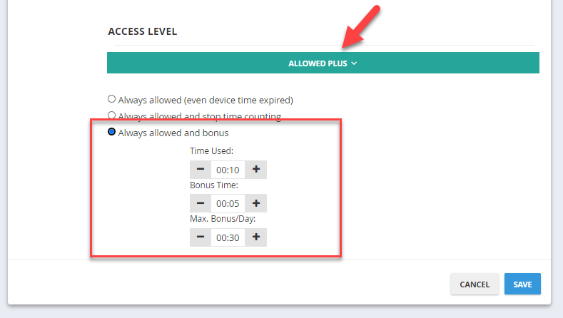 Bonus options for an app