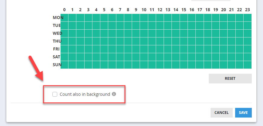 Count in background option