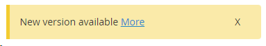 Web portal notification: New version available