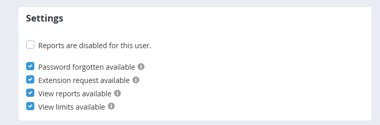 Reports Settings