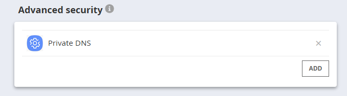 Advanced security settings in the web portal
