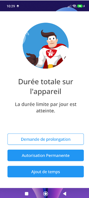 Écran de blocage Child Control