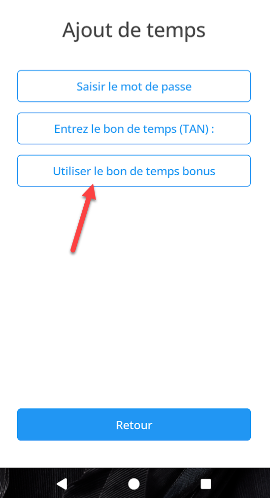 Bon bonus de temps (Android)