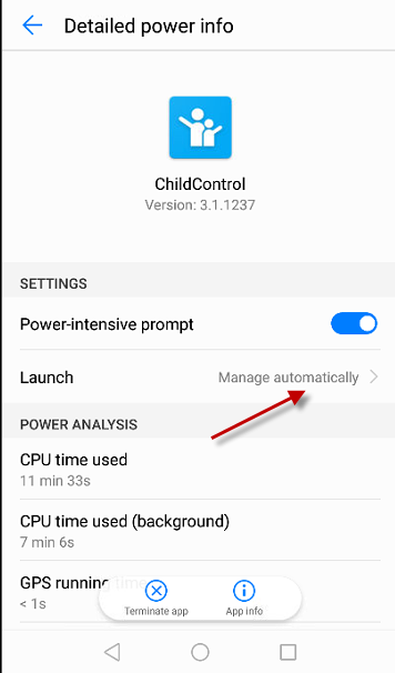 Détails de l'application