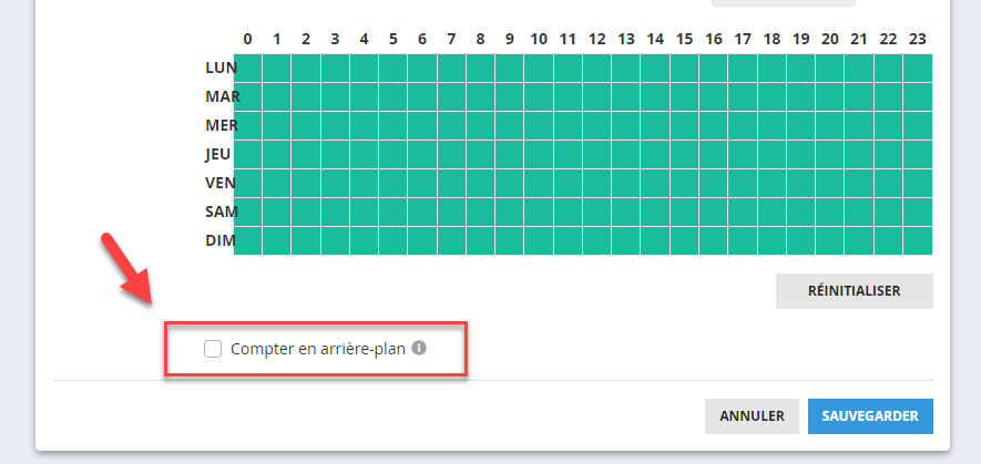 Comptage en arrière-plan