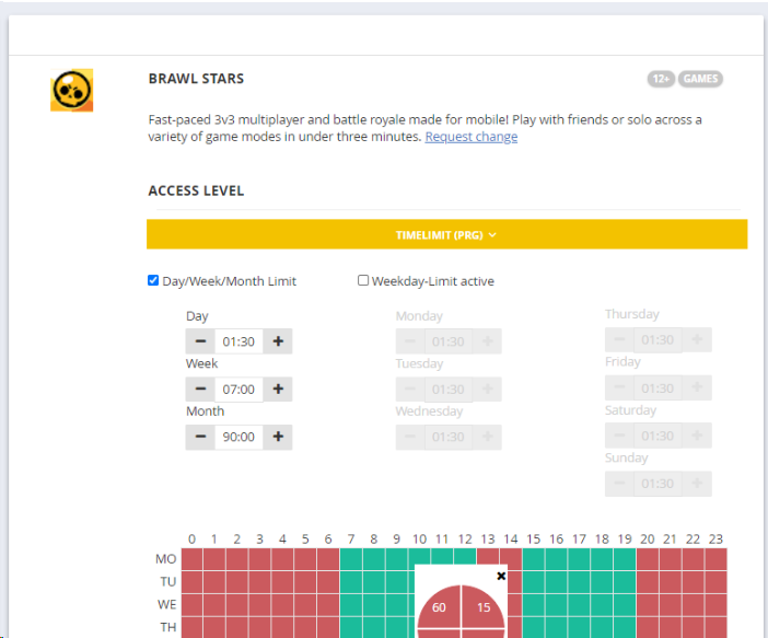 Limite de temps pour une application