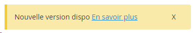 Notification du portail : Nouvelle version disponible