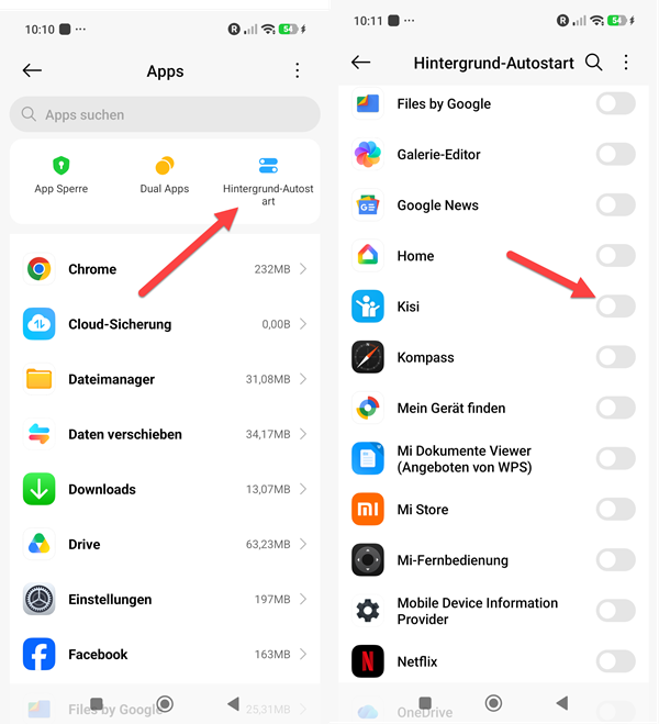 Xiaomi Autostart Einstellungen Teil 1